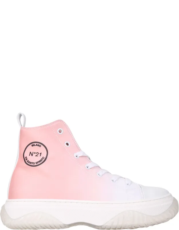 High Bonnie Sneakers With Oversized Rubber Sole And Transparent Coating