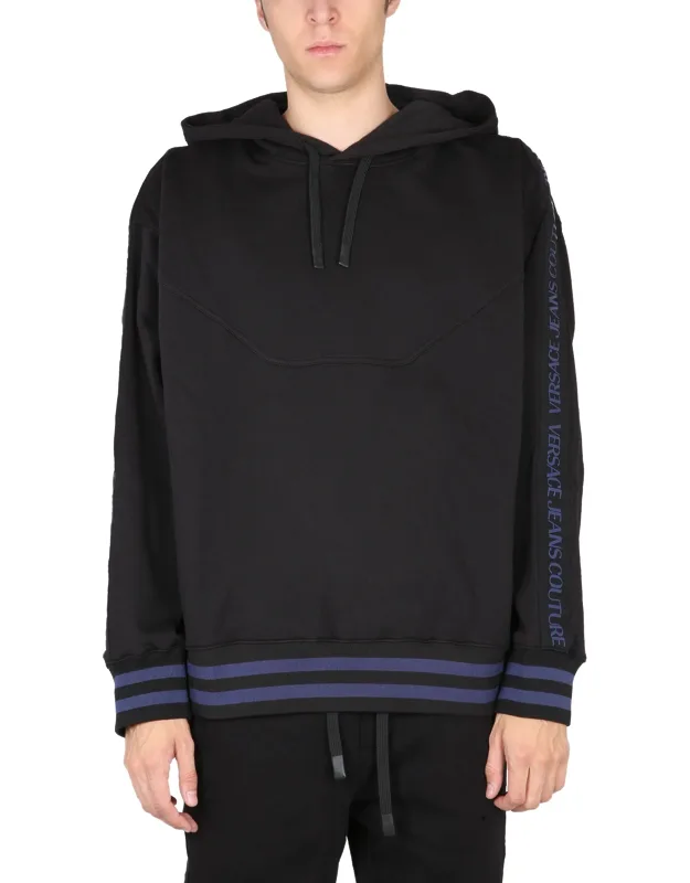 Hoodie With Drawstring And Ribbed Edges