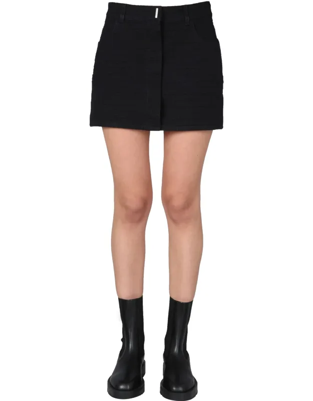 _givenchy 4g Jacquard Skirt Front Button And Hook Closure_