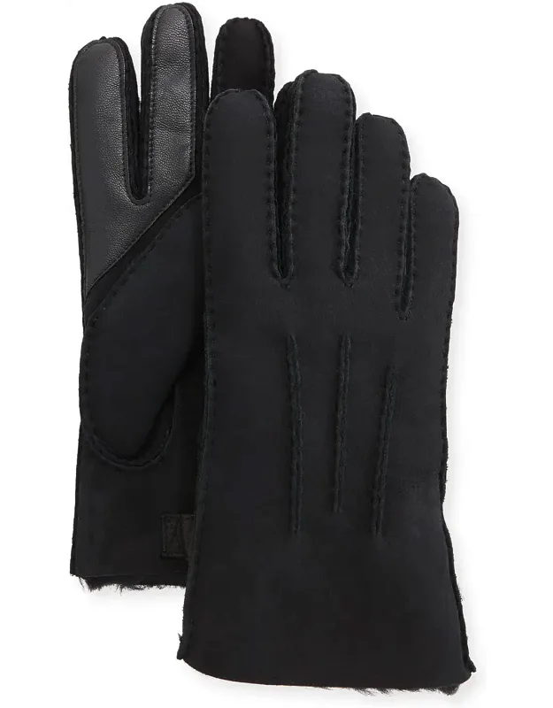 Three-cord Contrast Sheepskin Gloves