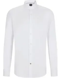 Regular-fit Shirt In Stretch-cotton Twill