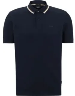 Slim-fit Polo Shirt With Striped Collar
