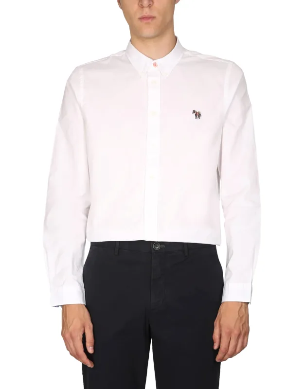 Ps Regular Fit Shirt With Zebra Embroidery