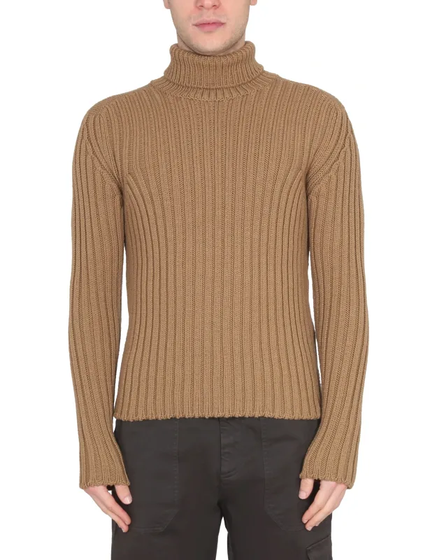 Turtleneck Sweater High Neck Ribbed Knitting