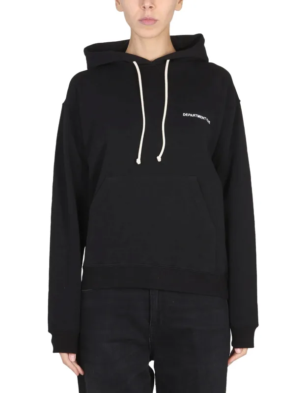 Hoodie With Drawstring And Logo Embroidery