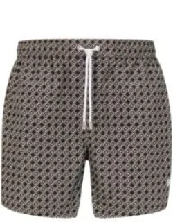 Logo Swim Shorts With All-over Seasonal Pattern
