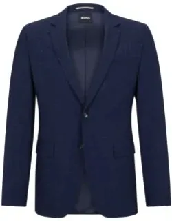 Extra-slim-fit Patterned Wool And Linen Suit