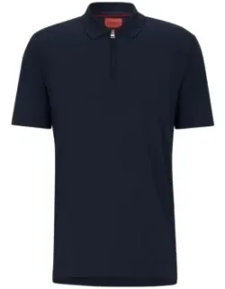 Cotton-blend Polo Shirt With Zip Placket
