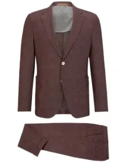 Slim-fit Suit In A Patterned Wool Blend