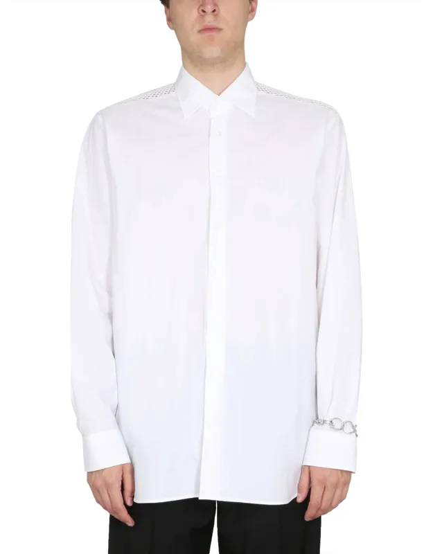 _raf Simons Classic Shirt With Button Closure And Chain Detail_