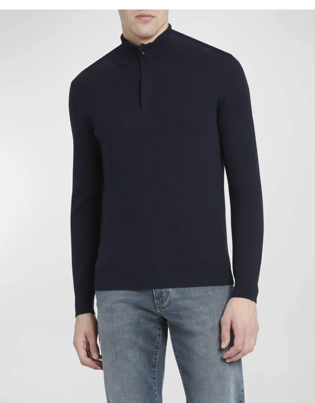 Oasi Cashmere Zip Mock Neck Sweater