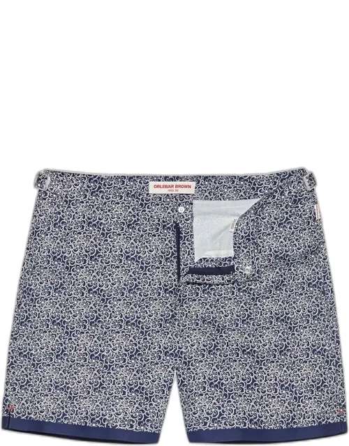 Midnight Floral Mid-length Swim Shorts