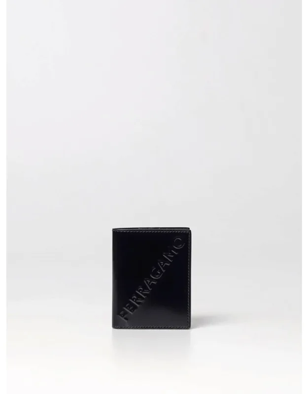 Brushed Leather Credit Card Holder With Logo
