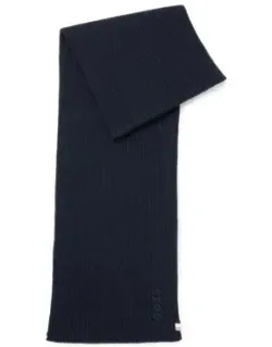 Ribbed Scarf In A Cotton Blend With Logo Details