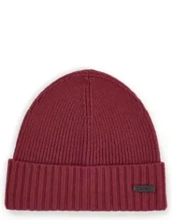 Ribbed Beanie Hat In Virgin Wool
