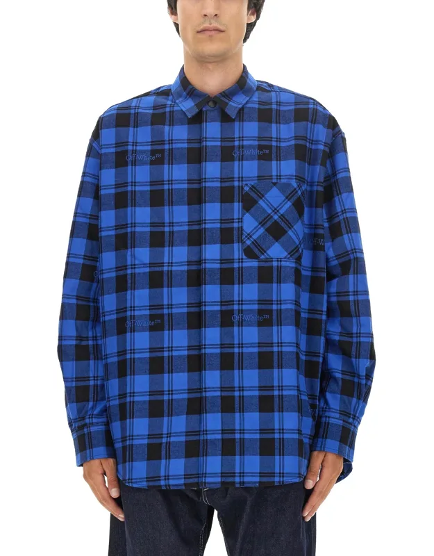 _off-white Check Print Shirt Oversize Fit Italy_