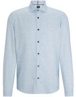 Regular-fit Shirt In Patterned And Structured Material