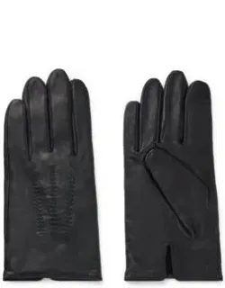 Nappa-leather Gloves With Metal Logo Lettering