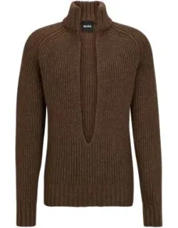 Relaxed-fit V-neck Sweater In A Wool And Silk Blend