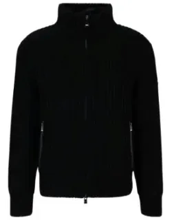 Relaxed-fit Cardigan In Virgin Wool With Chunky Structure