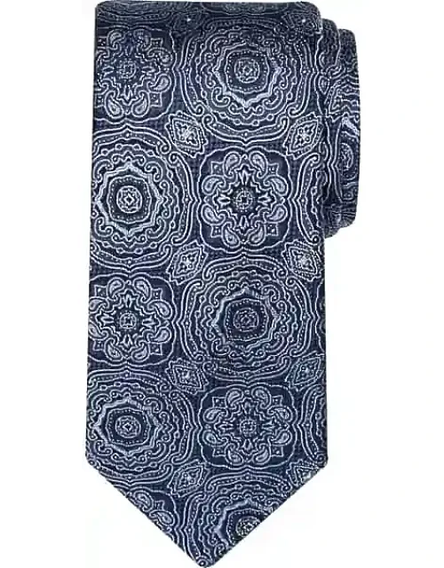 Narrow Medallion Silk Tie