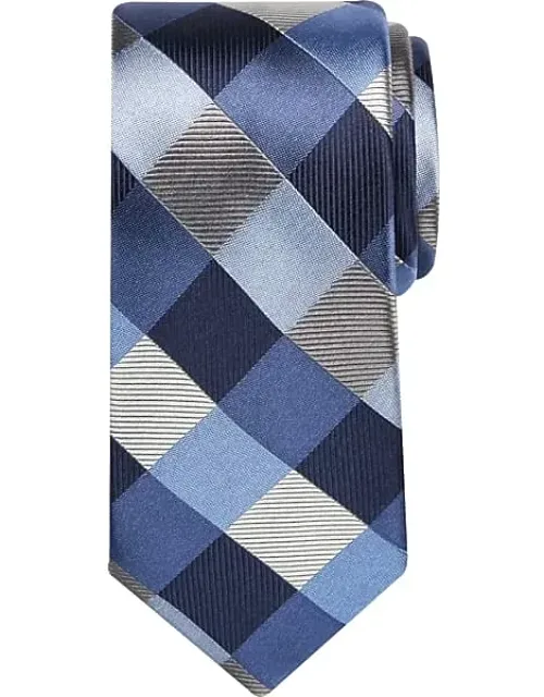 Big & Tall Narrow Gingham Patchwork Silk Tie