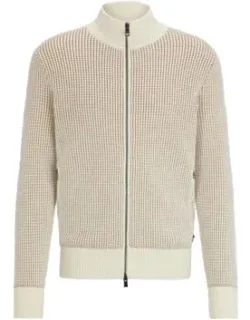 Zip-up Cardigans In Cotton And Virgin Wool