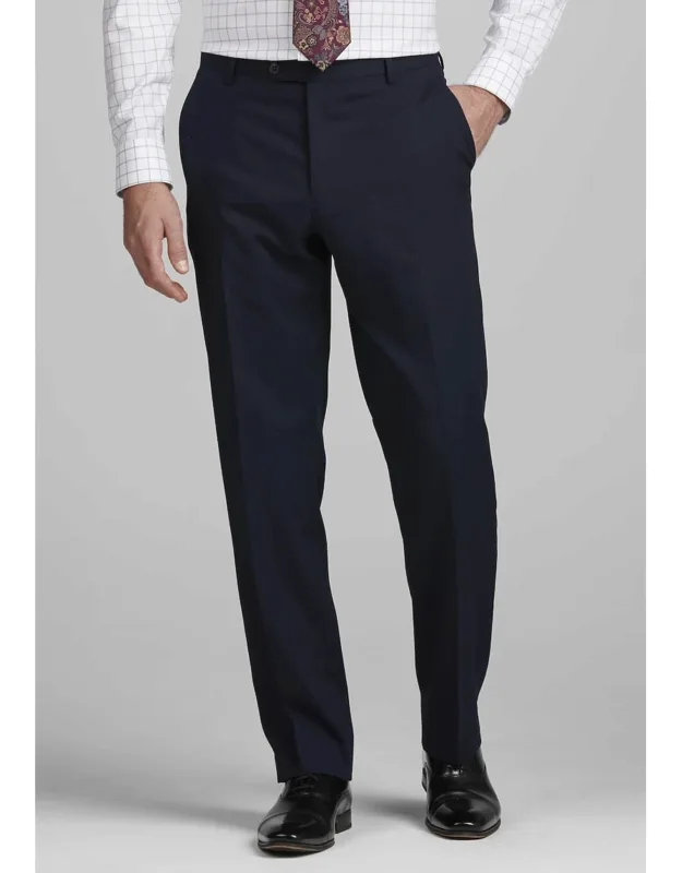 Tailored Fit Suit Pants With Smooth Flat Front And Stretch Fabric
