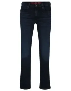 Slim-fit Jeans In Blue-black Stretch Denim