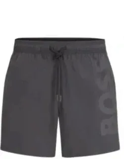 Quick-dry Swim Shorts With Large Logo Print
