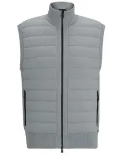 Padded Regular-fit Gilet In Mixed Materials