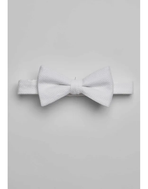 Solid Pique Pre-tied Bow Tie