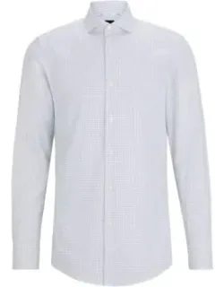 Slim-fit Printed Oxford Stretch Cotton Shirt