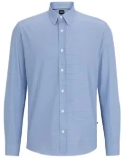 Regular-fit Shirt In Printed Performance-stretch Fabric