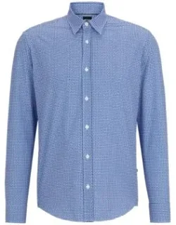 Regular-fit Shirt In Printed Performance-stretch Fabric