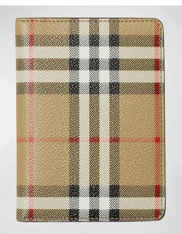 Check Passport Holder Bifold Construction With Four Card Slots