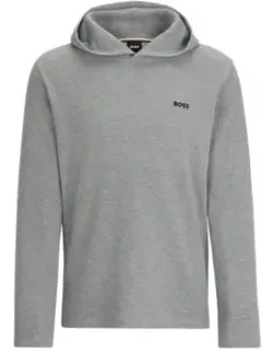 Waffle-structured Pajama Hoodie With Embroidered Logo