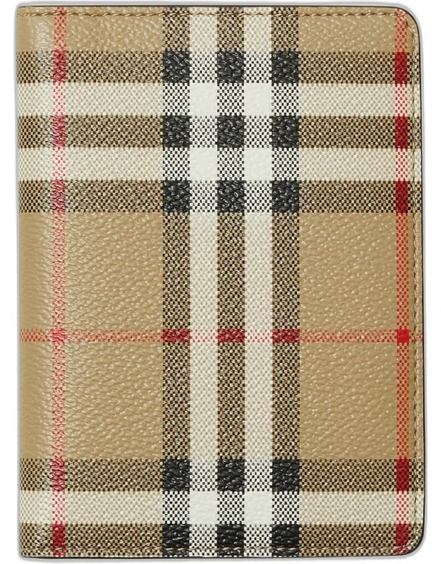 Check Bifold Passport Holder With Bifold Construction And Four Card Slots