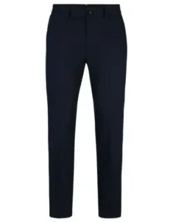 Slim-fit Trousers In Stretch Cotton With Silk