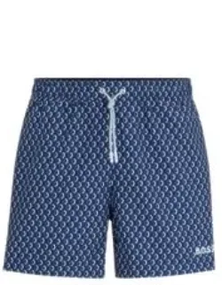 Micro-print Quick-drying Swim Shorts With Logo Detail