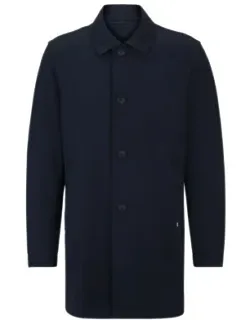 Regular-fit Button-up Coat In Stretch Material