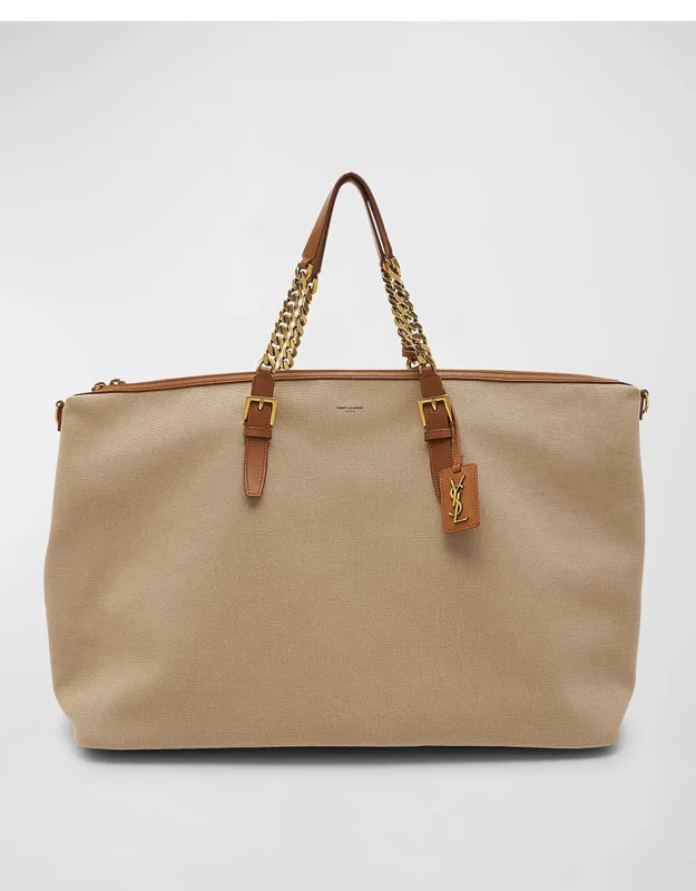 Zip Leather & Canvas Duffel Bag