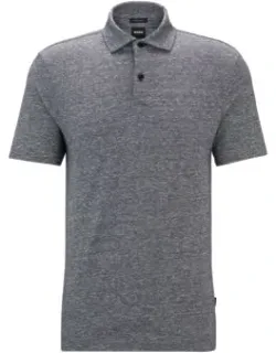 Regular-fit Polo Shirt In Cotton And Linen