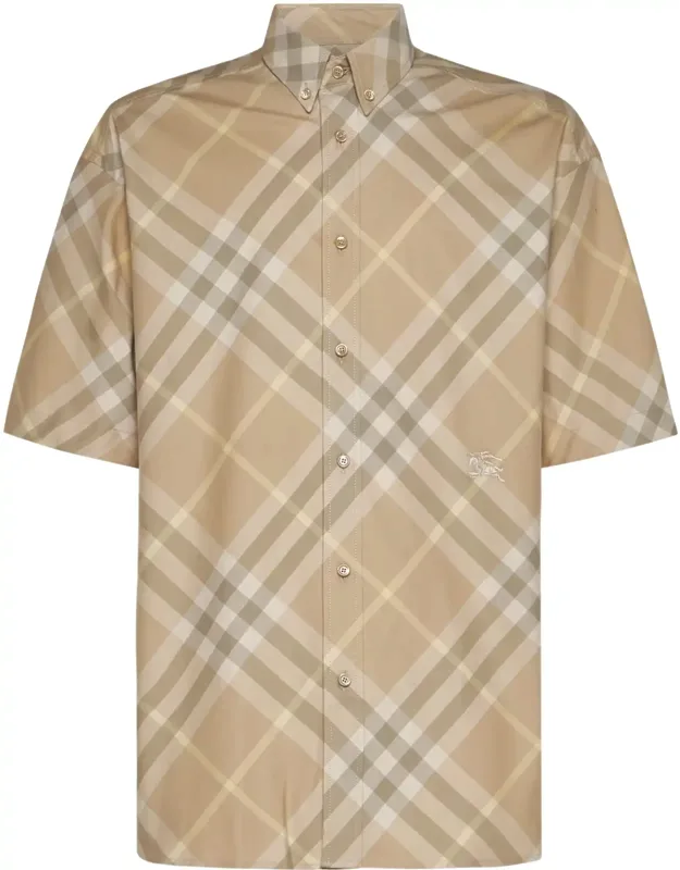 Check Motif Short Sleeve Shirt