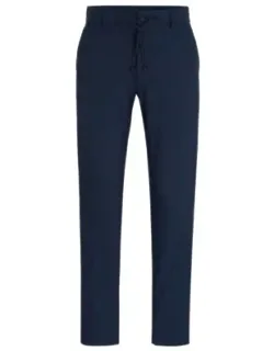 Slim-fit Trousers In Wrinkle-resistant Mesh