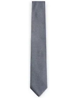 Silk Tie With Jacquard-woven Micro Pattern