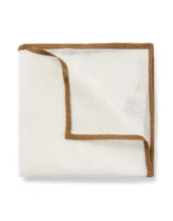 Piqu-woven Pocket Square In Pure Silk