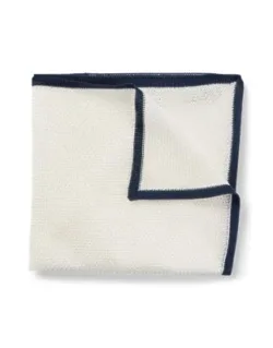 Piqu-woven Pocket Square In Pure Silk