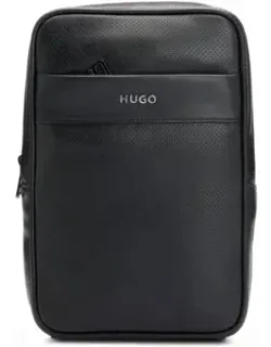 Logo-trim Backpack In Perforated Faux Leather