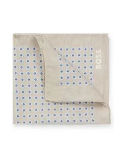 Printed Pocket Square In Linen And Cotton